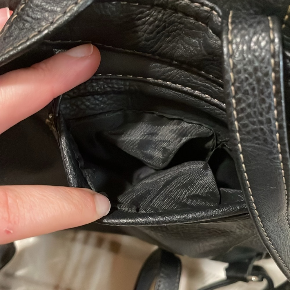 Black Faux Leather MultiSac Mini Backpack Purse - Picture 11 of 14